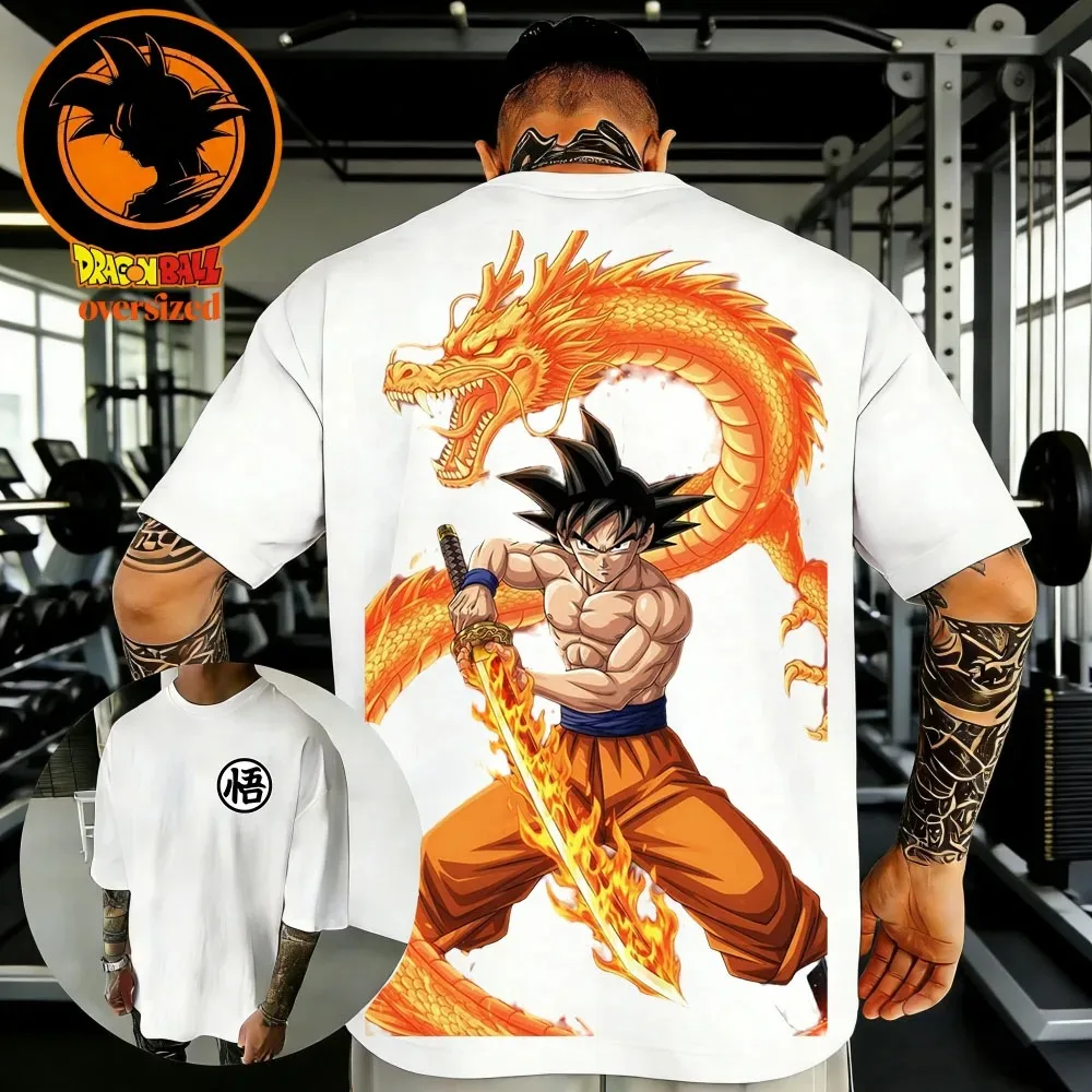 

Новые летние мужские футболки из высококачественного хлопка в стиле ретро с принтом Dragon Ball, оверсайз, с изображением Гоку, унисекс, детские повседневные футболки с короткими рукавами