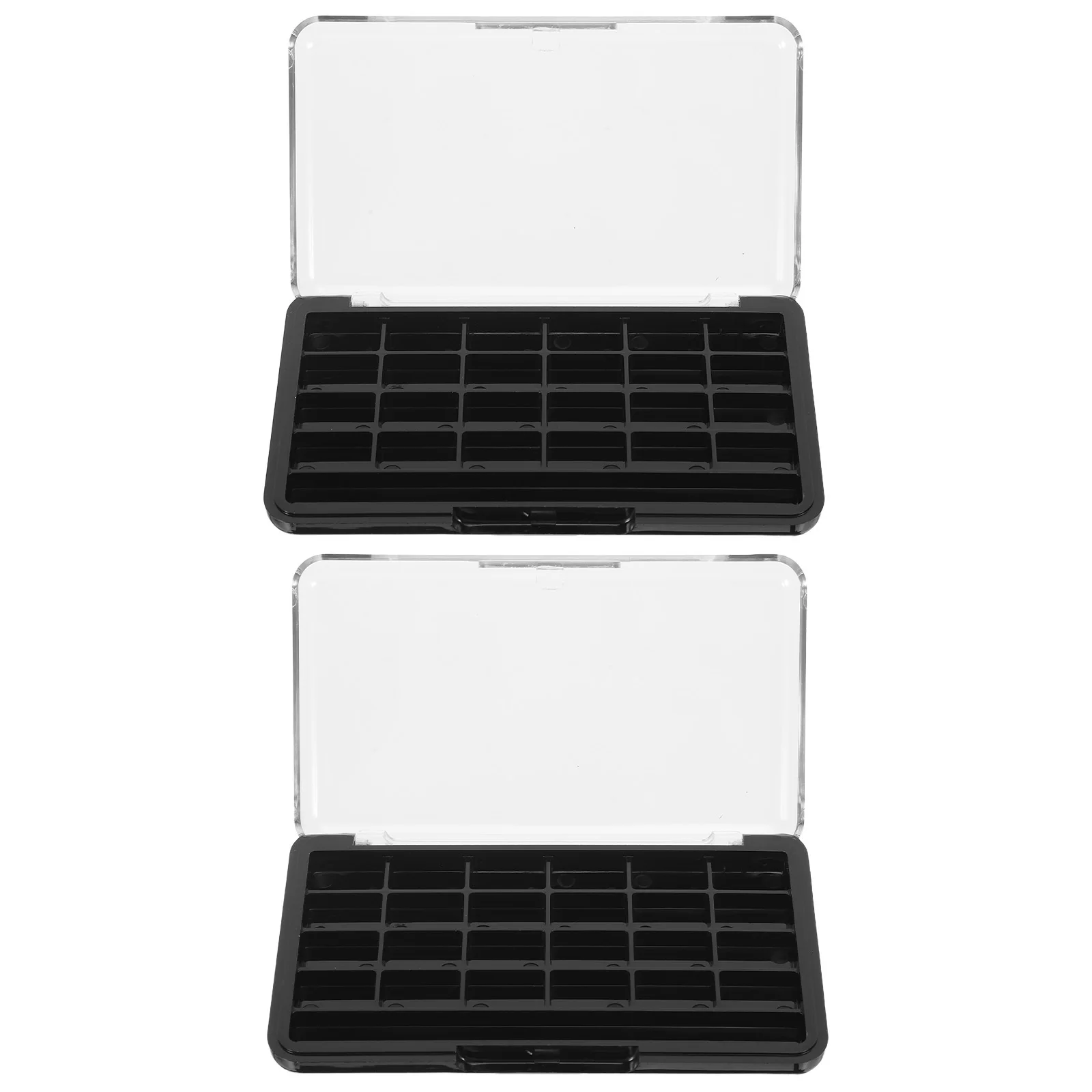 

2Pcs Eyeshadow Palette Empty Box Transparent Lid Lipstick Organizer Travel Makeup Case Refillable Portable Powder Storage