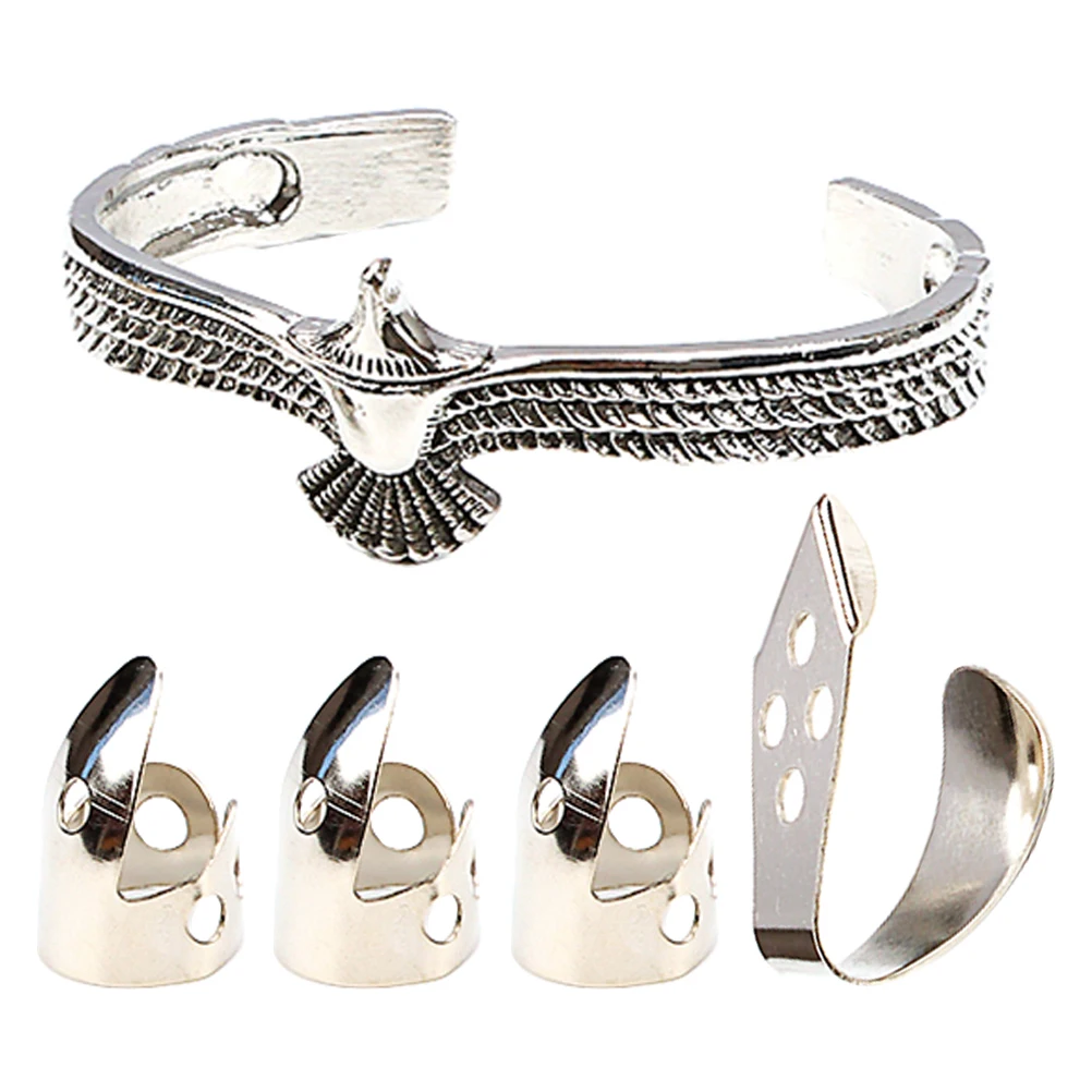 

Silver Bracelet Guitar Picks for Metal Finger Covers Thumb Fingertip Protectors