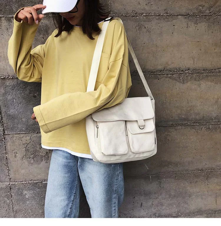 Messenger Bag for women Shopping Shoulder Large Capacity Tote bag Unisex Simple travel Canvas Crossbody bags Casual Satchel