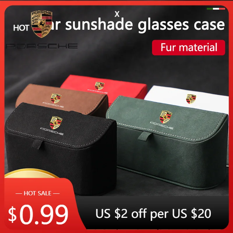 

Наклейка на автомобиль для Porsche Cayman, Cayenne, 911, Macan, 1 шт., замшевый чехол для очков, зажимы для хранения очков на солнцезащитном козырьке для Porsche Cayenne