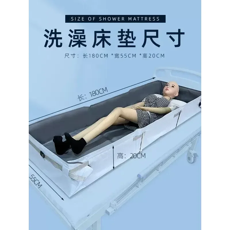 Bed Bathing System for Disabled Seniors - Foldable In-Bed Shower Mattress & Portable Wash Basin for Home Care