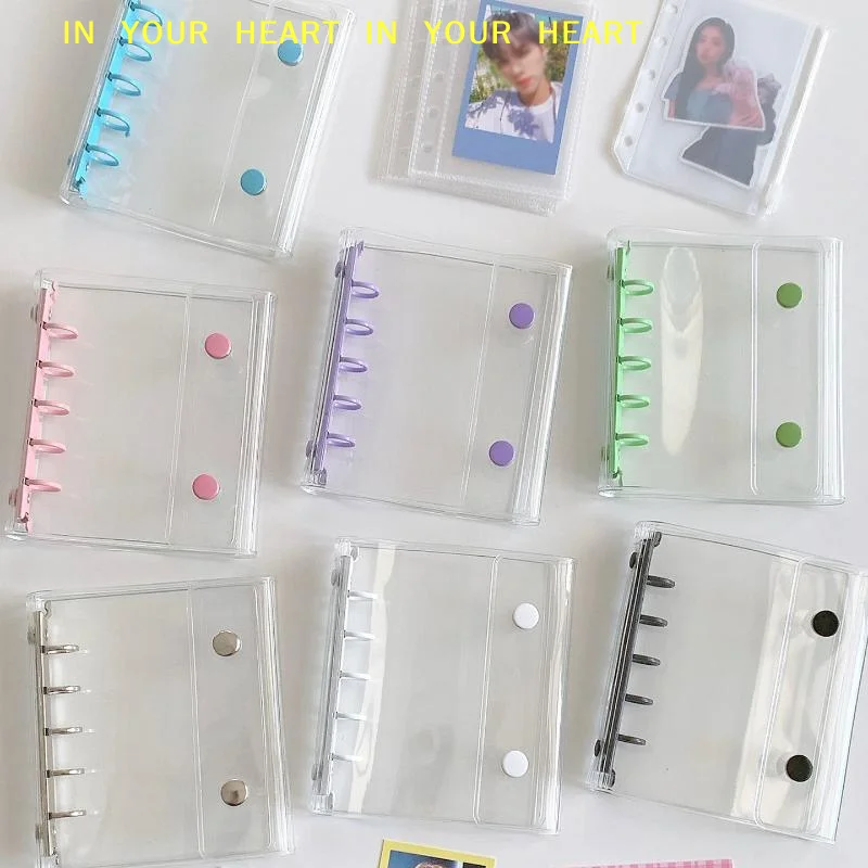 【X】Office and School Use PVC Soft Cover Binder Double Button Transparent Design for Journals and Diaries