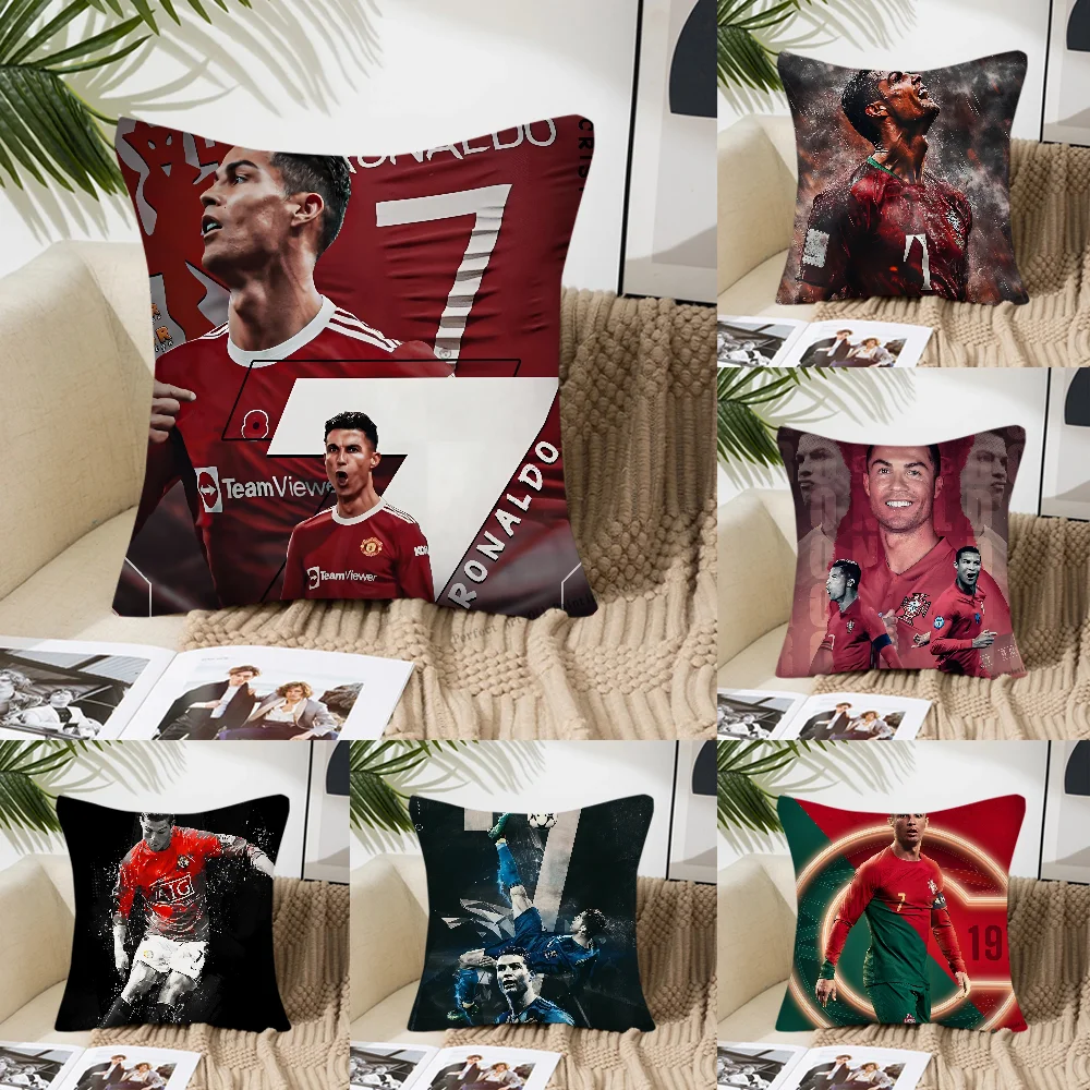 C-Cristiano R-Ronaldo CR7 Pillow Case Square Pillow Bedroom Sofa Leisure Comfort Cushion Car Living Room Home Decoration