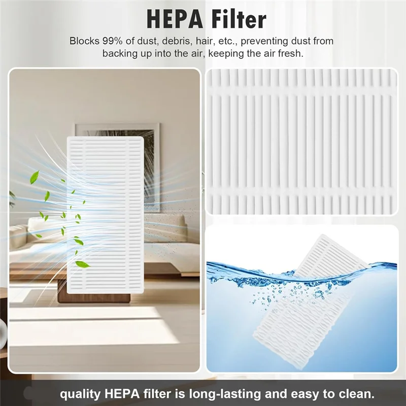 BAAN-brosse latérale principale, filtre, lingette, sac à poussière, Kit d'accessoires pour aspirateur Eufy pour aspirateur Omni C20