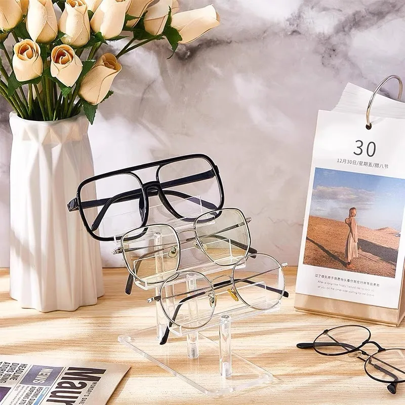 Multi-layer Acrylic Non-slip Stand-alone Desktop Glasses Frame Ladder The Ultimate Sunglasses Display Stand for Optical Shops