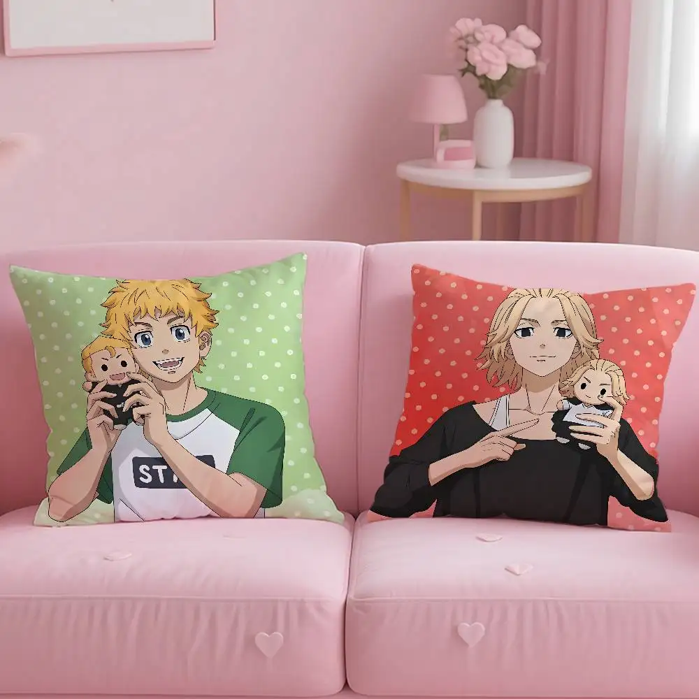حار أنيمي T-Tokyo المنتقمون كيس وسادة مكافحة الغبار المخدة غير مرئية سستة حريري قصير أفخم غطاء وسادة أريكة #2