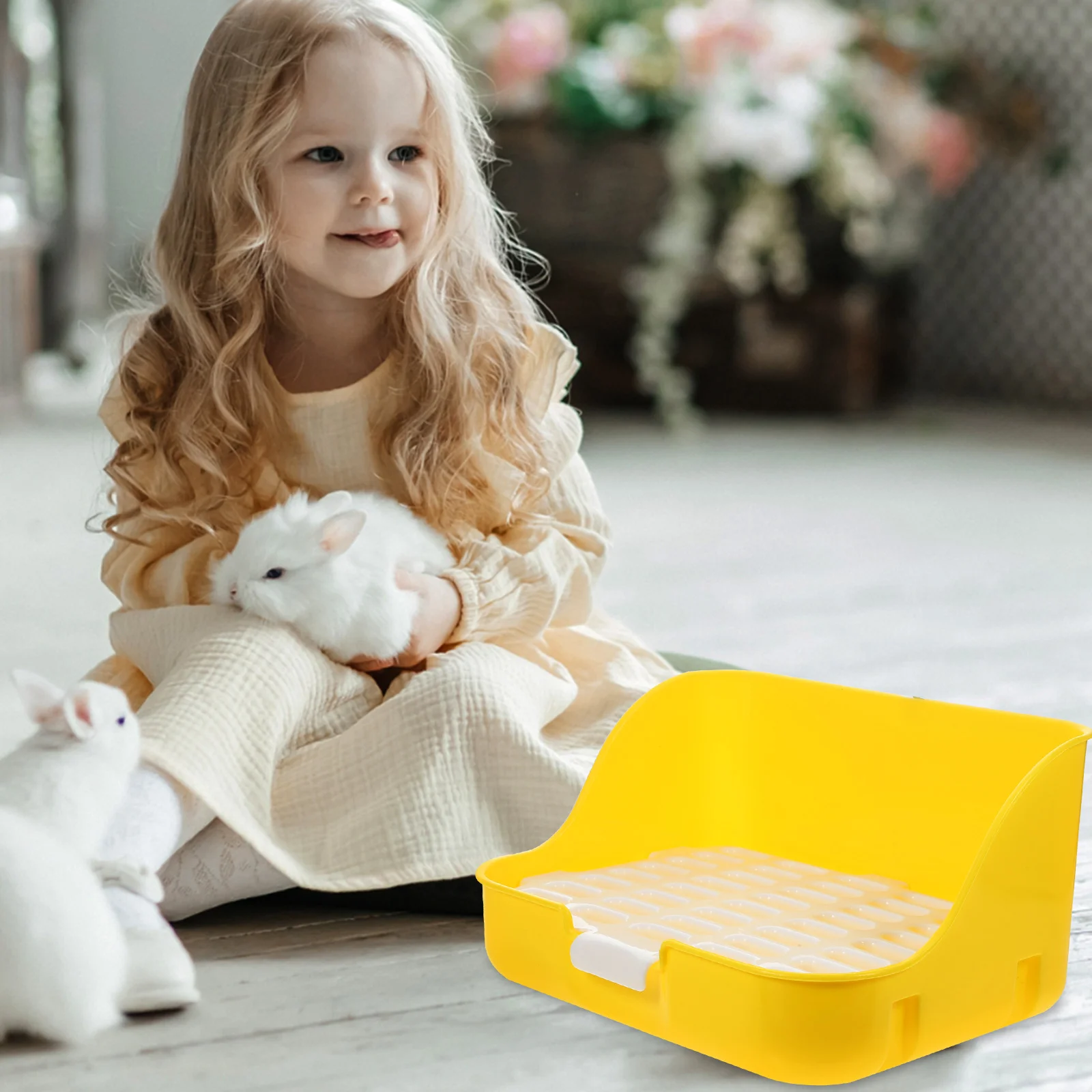 

Rabbit Toilet Pet Litter Box Small Animal Potty Bunny Training Corner for Guinea Pig Hamster Chinchilla Rat Durable Lightweight