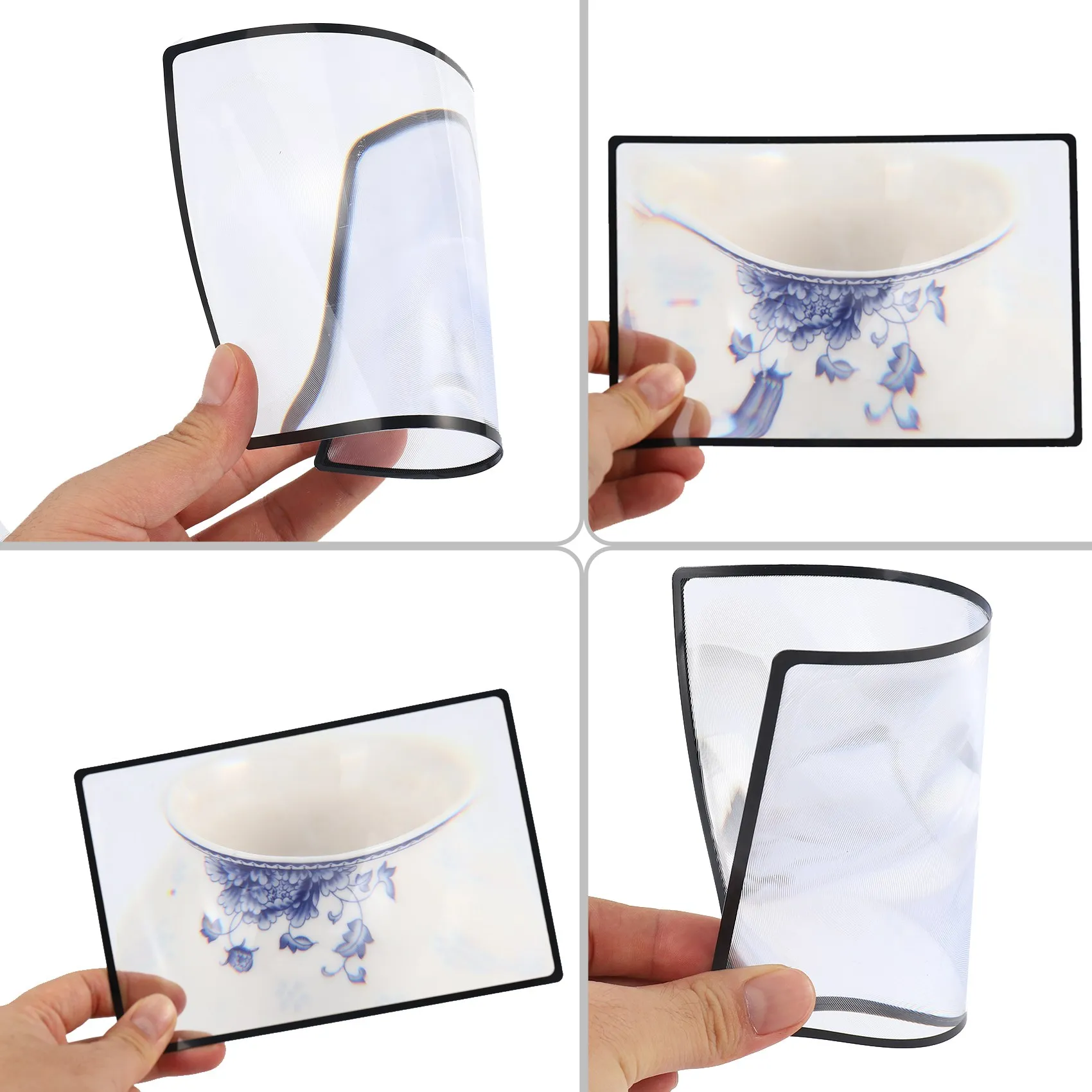 Exquisite-Reading Support Sheet Magnifier Magnifying Glass 3-Zoom Black
