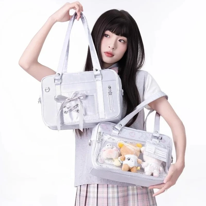 

JK Ita Bag Bandage Bow Underarm Sac Femme Japan Style Transparent Bolsos De Mujer Shoulder Bags for Woman Fashionable Bolso