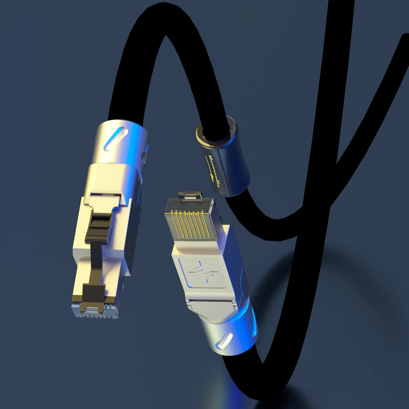 Monosaudio MCAT8 純銀メッキ HiFi Cat 8 ネットワークケーブル 40Gbps 2000MHz スピードインターネット LAN コードルーターアンプ用