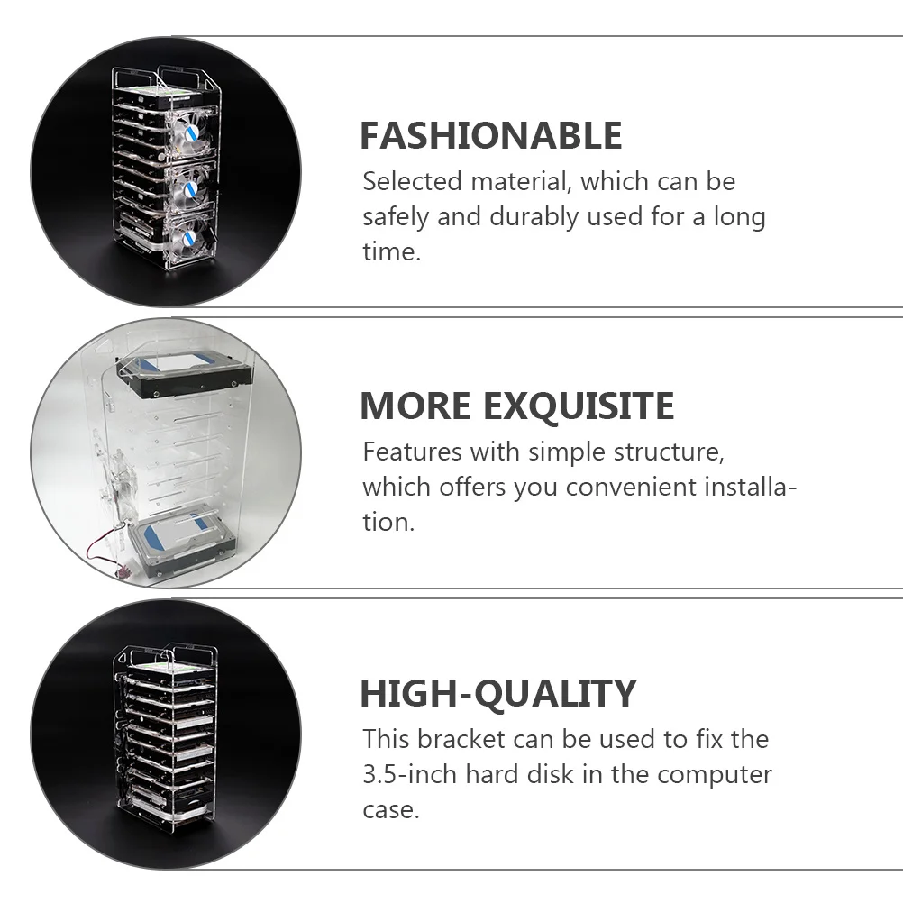 

1Set 3.5 Inch Hard Drive Rack Transparent Multi-Layer Hard Disk Mounting Bracket Cooling Storage Tray Mounting Bracket