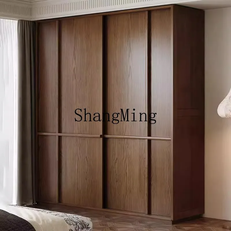 

SM sliding door wardrobe household bedroom simple modern small apartment medium ancient style hanging wardrobe