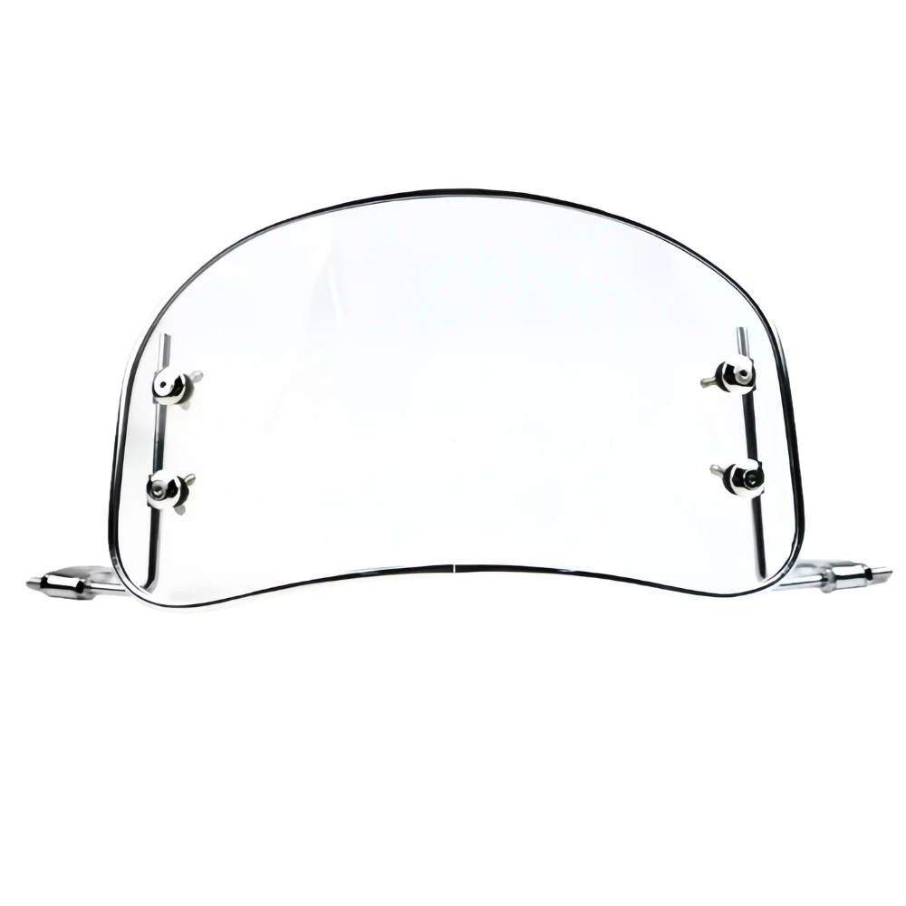Motorcycle Clear Front Wind Width Windshield With Chrome Mount For Retro Scooter Electric Bike Accessories