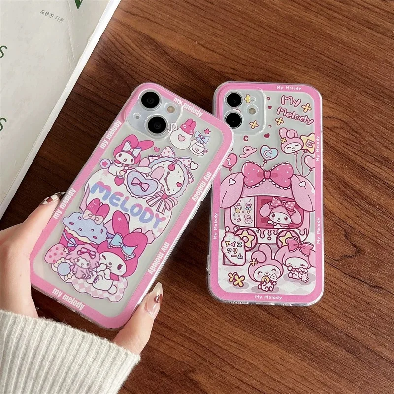 Bonita funda de teléfono Sanrios Melody para OPPO Realme C67 C65 C63 C55 C53 C35 C30 C11 12 10 9 8 7 6 5 Pro Plus 4G 5G cubierta transparente