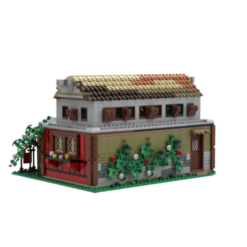 MOC-204305 1363pcs Middeleeuwse Architectuur DIY Kleine Deeltje Montage Bouwstenen Educatief Speelgoed Model Gift Set Ornament