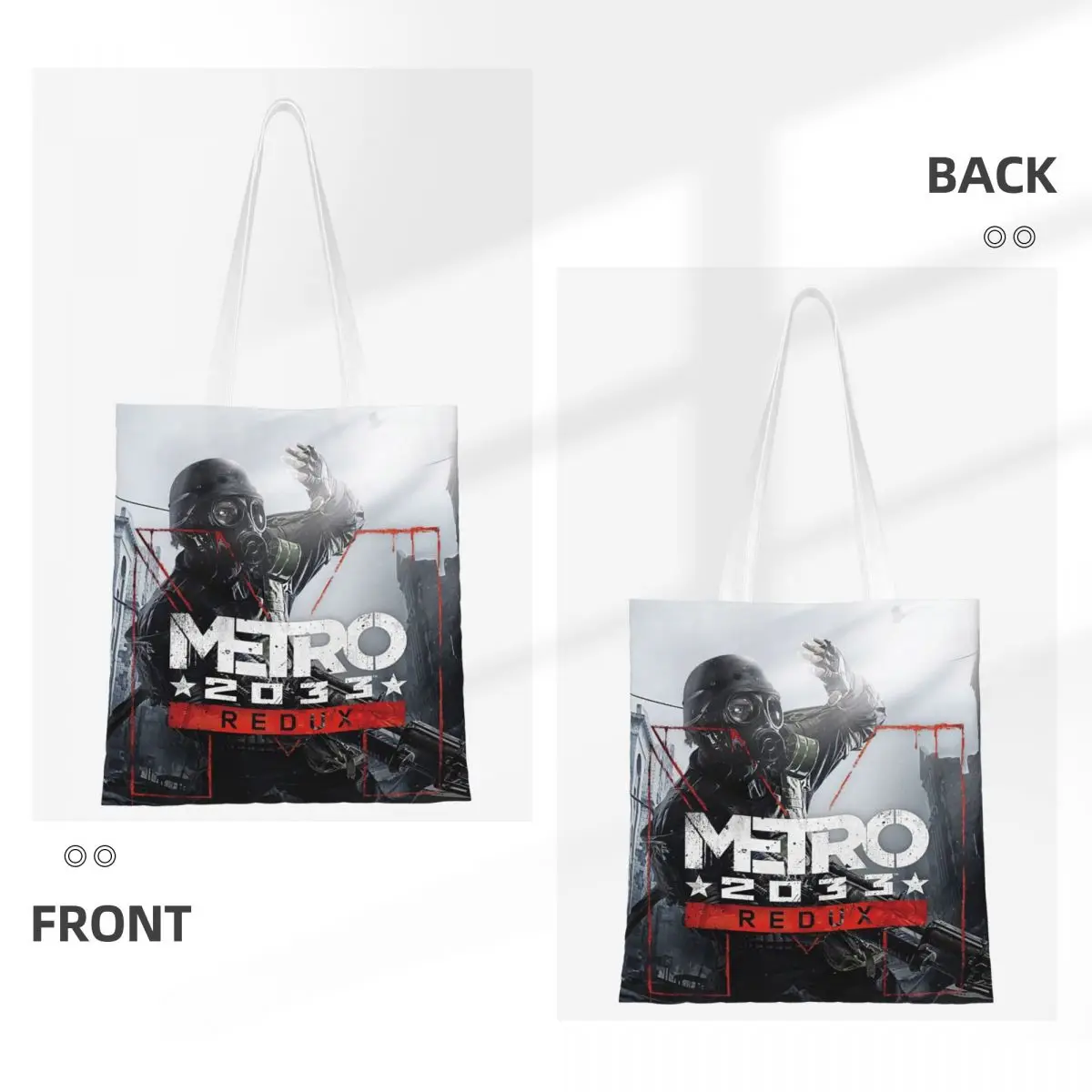 Metro Exodus Shooting Game Gaming Shopping Bags Foldable Canvas The Tote Bag Ladies Shoulder Tote Travel Handbag