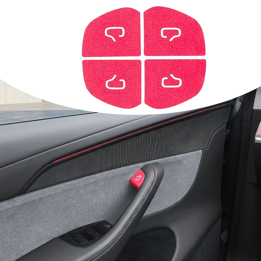For Tesla Model Y Juniper 2025 Model 3 Highland 25-26 Car Interior Suede Door Button Trim Stickers Patch Trim Cover Accessories