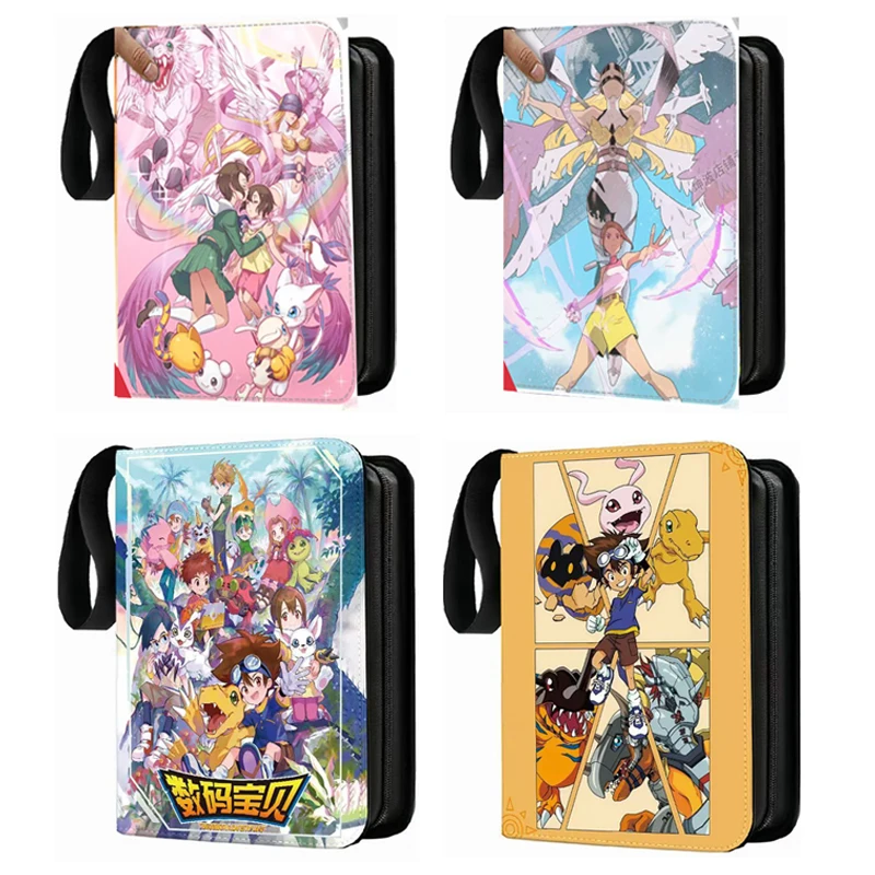 Álbum de Tarjetas Digimon Adventure, Carpeta con 4/9 Ranuras para Tarjetas, Colecciones con Cierre, Carpeta con Doble Bolsillo con Cierre