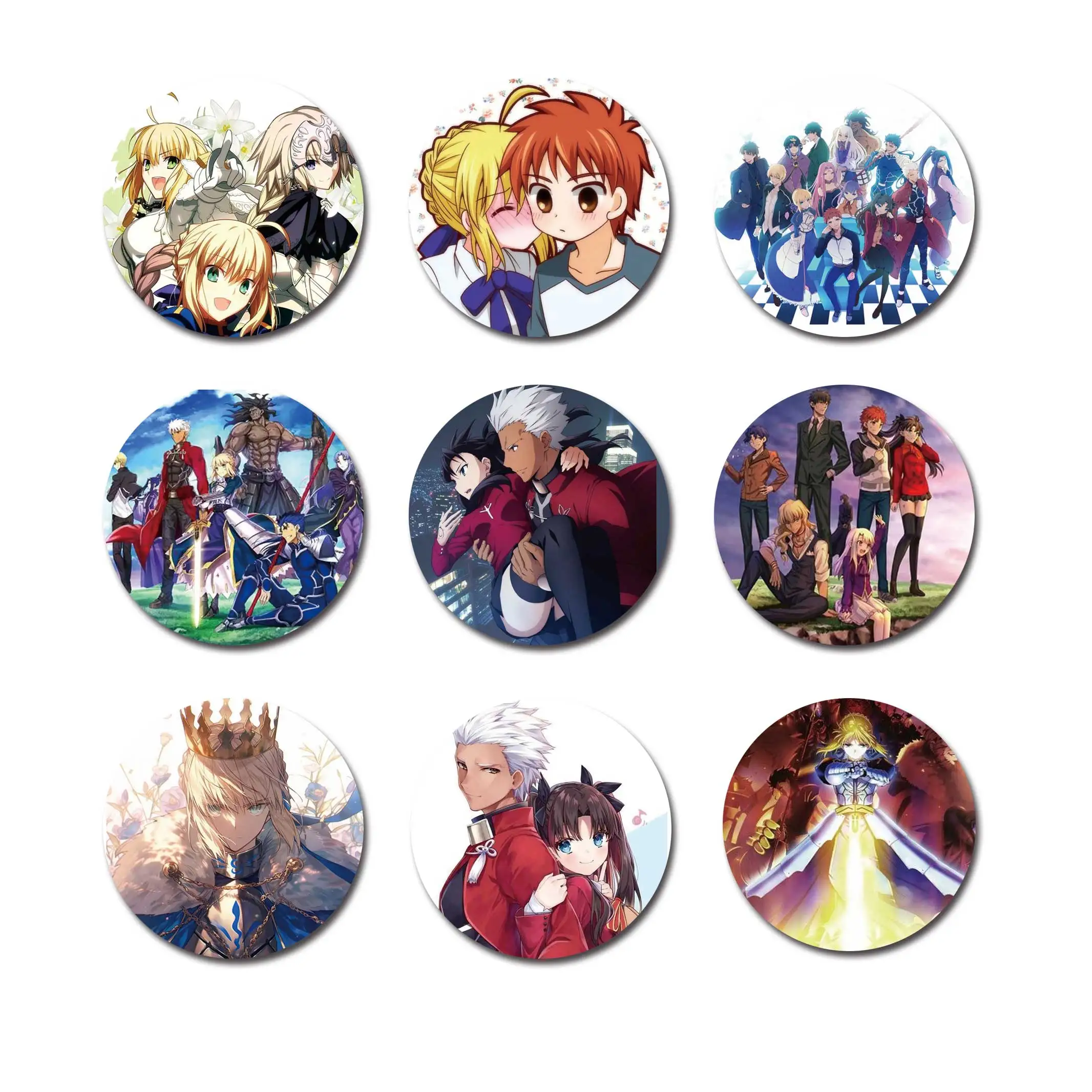 58mm Fate stay night Pin Brooch For Bag Clothes Hat Fate stay night Brooch Badge for Backpack Accessories Decor Fans Gifts