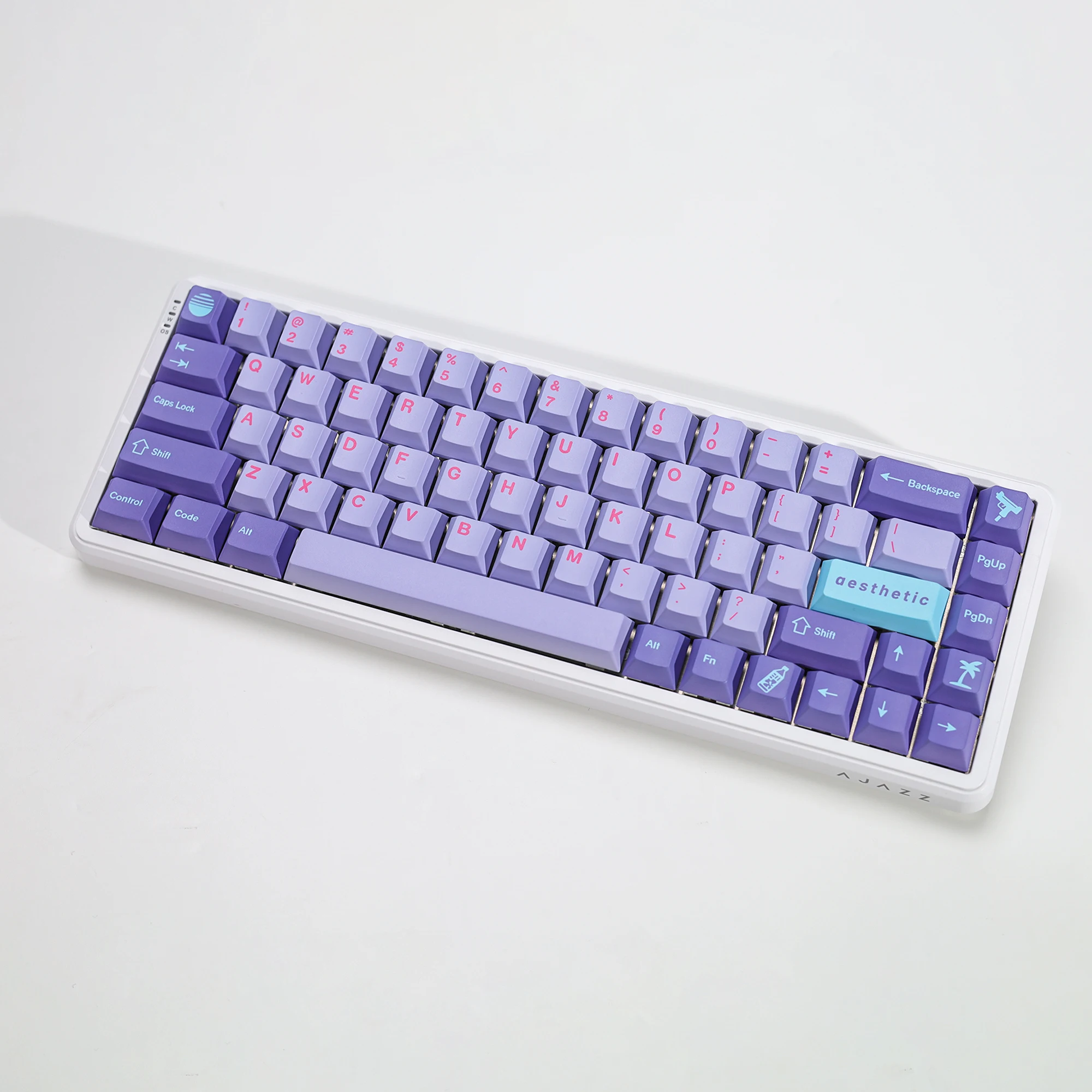 KBDiy GMK Keycaps Retro GMK Vaporwave Cherry Profile PBT Alice Keycap für 75 % magnetische Schalter Gaming Mechanisches Tastatur-Kit – Detail 7