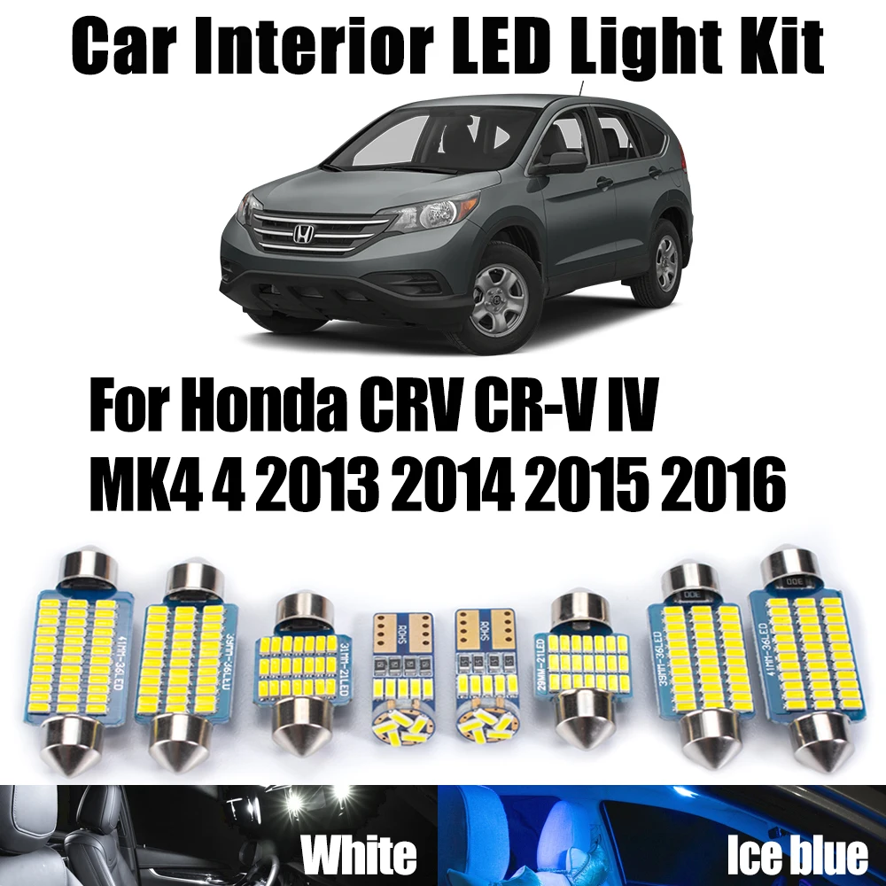 

14Pcs Canbus LED Interior Reading Map Dome Trunk Light Kit For Honda CRV CR-V IV MK4 4 2013 2014 2015 2016 Vanity Mirror Bulb