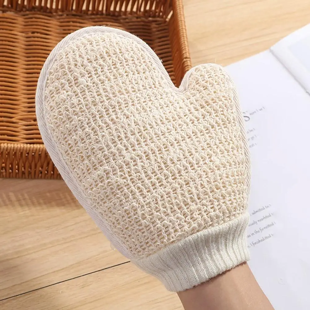 

Double-sided Exfoliating Bath Glove Sisal Body Scrubber Bath Scrub Gloves Body Massage Tool for Home Spa & Bath