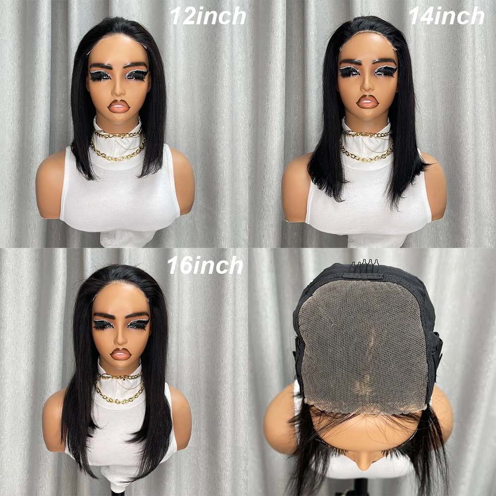 5x5 الدانتيل الجبهة عابث قطع شعر مستعار مستقيم قصير بوب الباروكات شعر الإنسان مع قبل قطعها شعري غلويليس للنساء شعر مستعار برازيلي #5