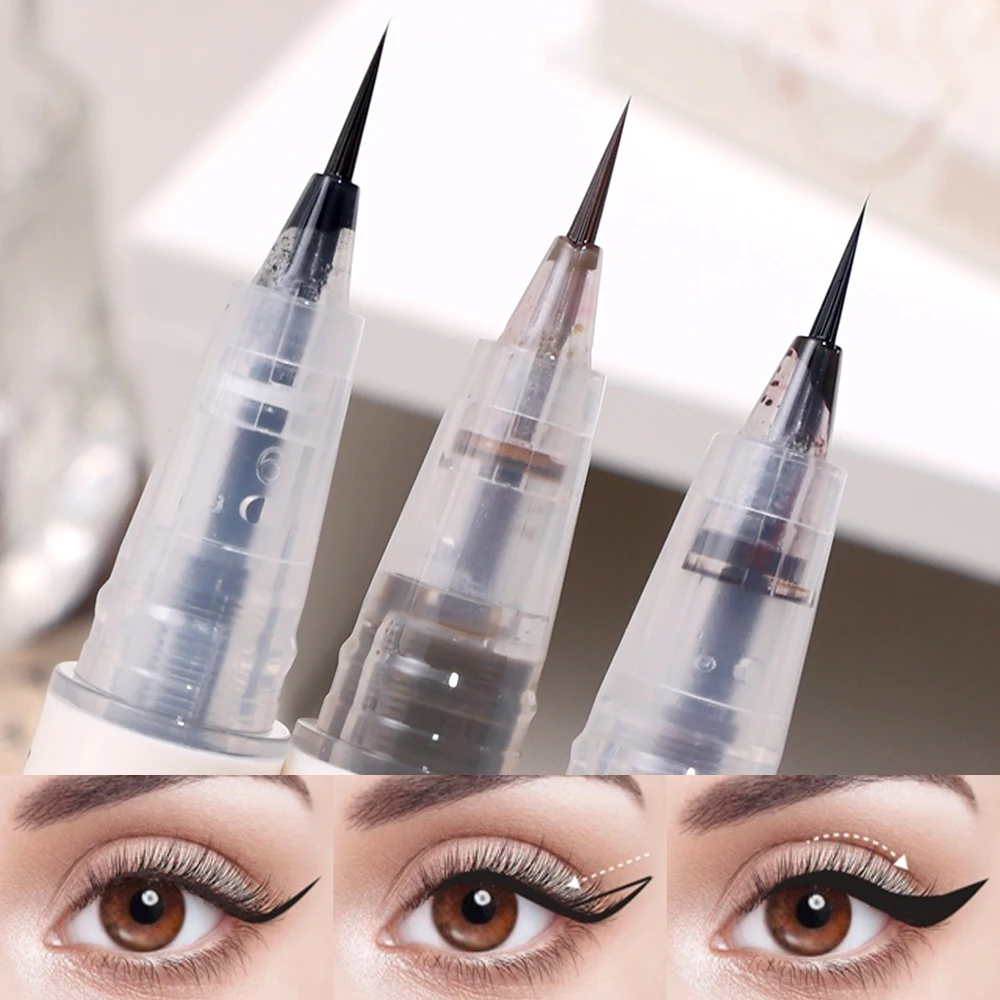 Penna per Eyeliner marrone nero opaco Ultra sottile impermeabile asciugatura rapida non Bloom sdraiato penna per Eyeliner baco da seta cosmetici per il trucco coreano