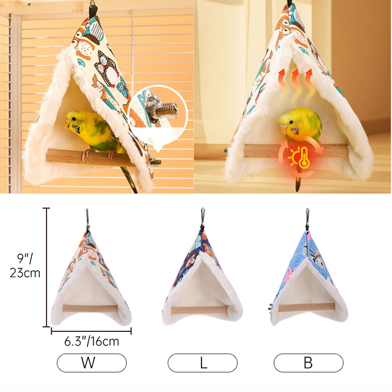 Soft Plush Bird Parrot Nest Bird Parrot Hammock Parakeet Hanging Bed House Cave Cage Hut Tent Toy Bird Cage Accessories view 5