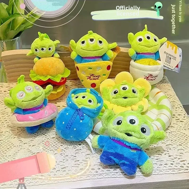 

Оригинальный плюшевый брелок-игрушка Disney Toy Story Alien, милый трехглазый мультяшный персонаж, подвеска для рюкзака, подарок на день рождения