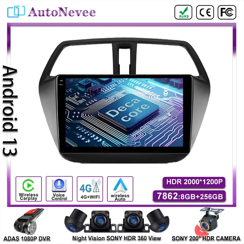 

Android 13 Multimedia Car For Suzuki SX4 SX2 S-Cross 2012 - 2016 Player Auto Radio GPS Video Navigation BT HDR QLED DVD Stereo