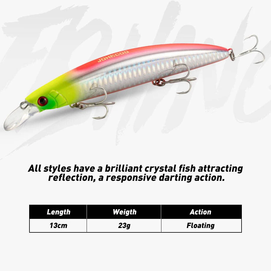 1PCS Floating Minnow Bait 130mm 23g Inshore Long Casting Swimbait Fishing Lure Artificial Wobblers Hard Bait for Pike Bass Pesca