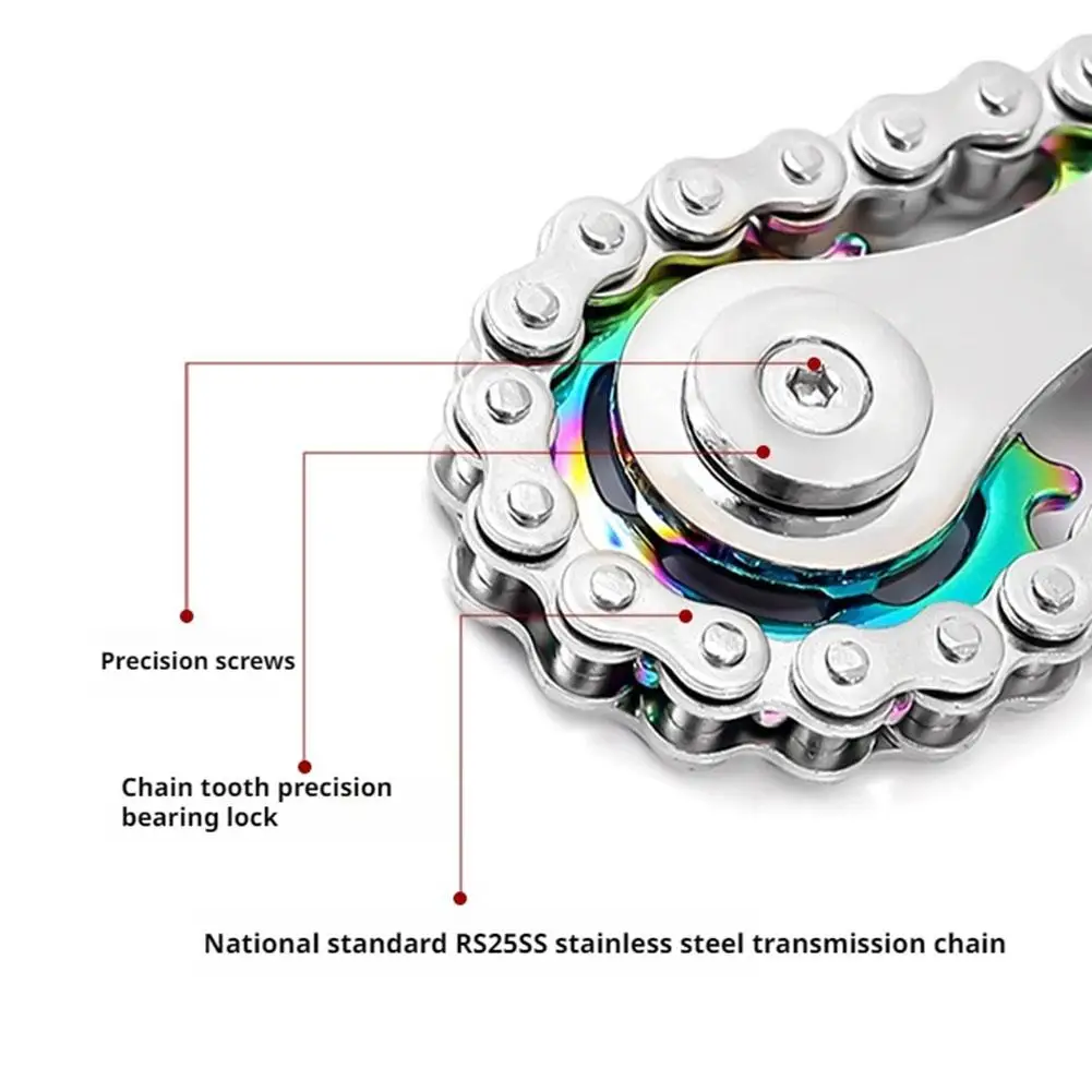 والعتاد سلسلة جيروسكوب ببصمة الإصبع تململ سبينر مكافحة الإجهاد لعب للكبار سلسلة دراجات معدنية EDC مكافحة القلق الدورية الدوران هدية