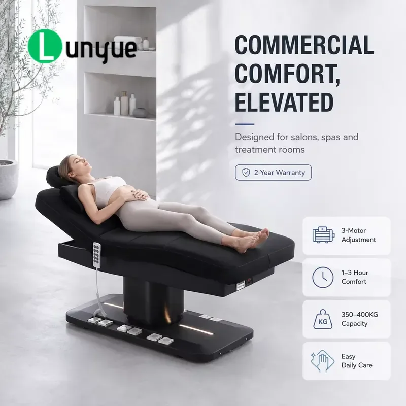 3 Motor Electric Massage Bed Height Adjustable Beauty Bed with Foot Switch for Spa Furniture Professional Treatment
