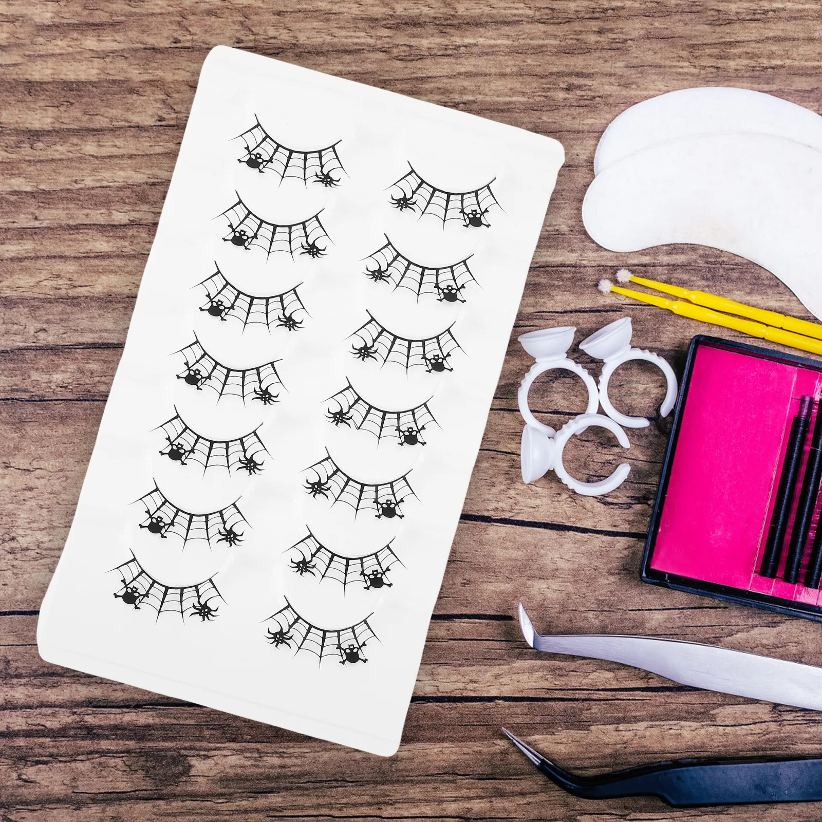 

7Pairs Halloween Eyelashes Creative Unique Fake Lashes for Women Cosplay Party Festival Vivid Eye Makeup Accessory