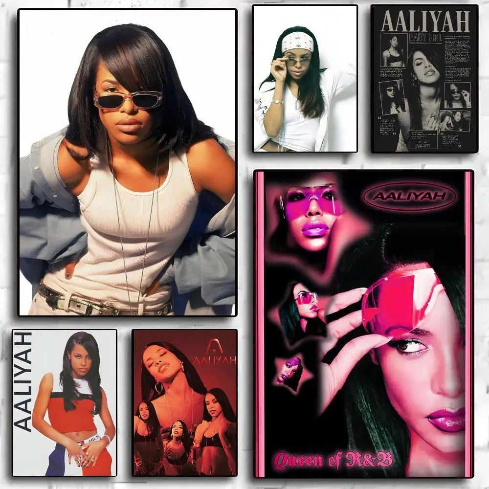 Aaliyah Singer RNB Soul Poster Living Room Bedroom Party Bar Decor Moisture-proof Art Wall Painting