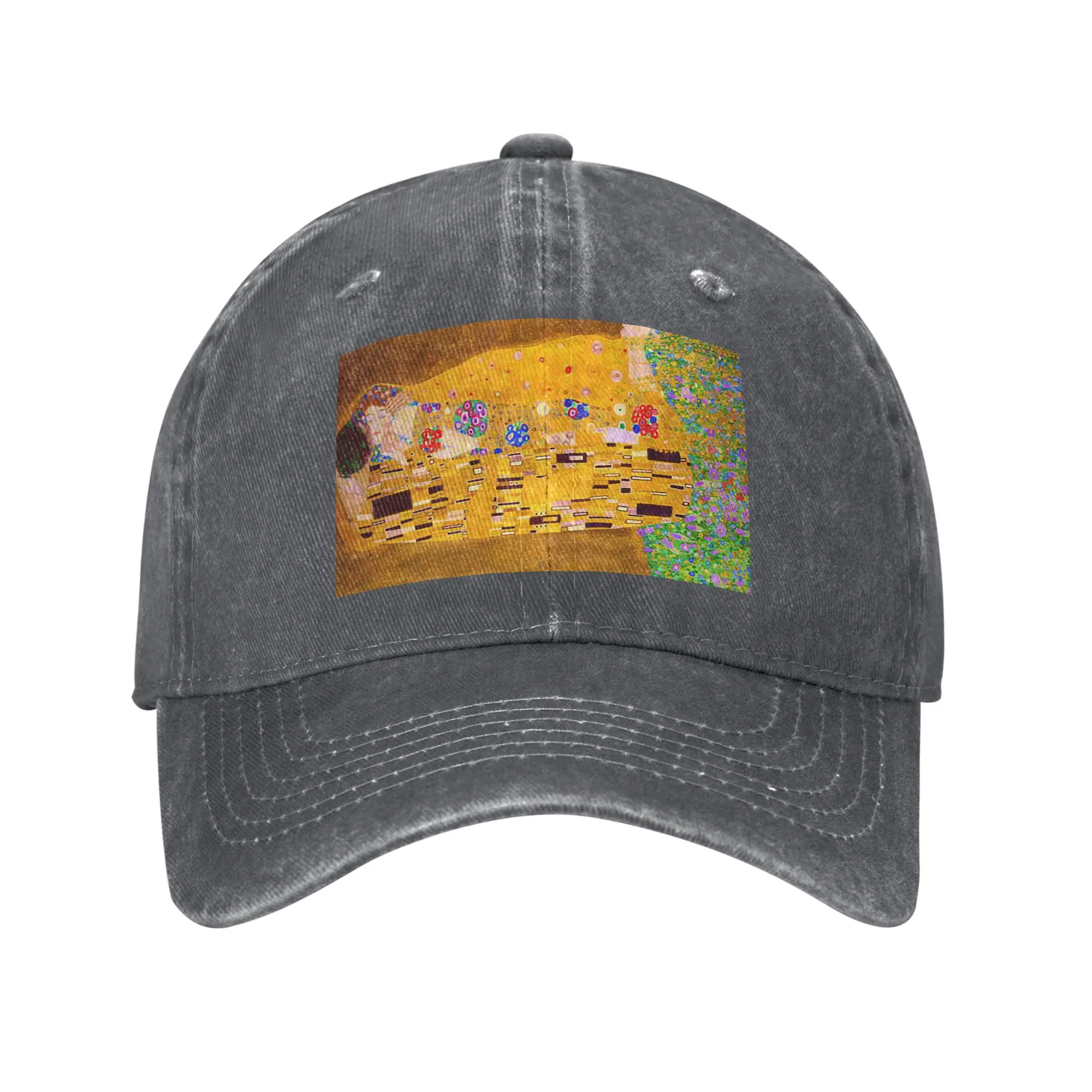 

Бейсболка Gustav Klimt The Kiss Abstract Freyas Art, джинсовая, с эффектом потертости, регулируемая, в стиле хип-хоп, ковбойская кепка