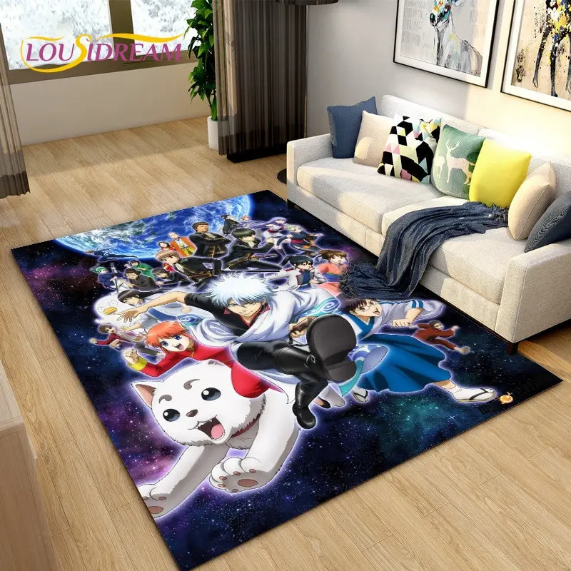 Anime Gintoki Kagura Gintama  Area Rug,Carpet Rug for Living Room Bedroom Sofa Doormat Decoration, Kids Play Non-slip Floor Mat