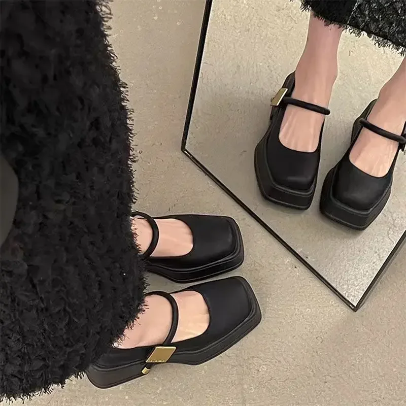 Lastest Women's Shoes Block Heel Chunky Heels Square Toe Ladies Pumps On Sale Promotion Hot And Low Price Fashion Popular