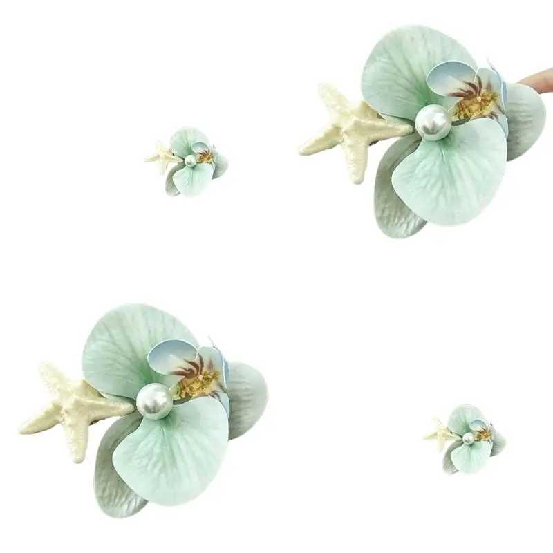 Halaenopsis Seestern-Haarspange Romantische Strand-Urlaubs-Haarspange Niedliches Sommer-Haaraccessoire für Frauen und Mädchen – Detail 6