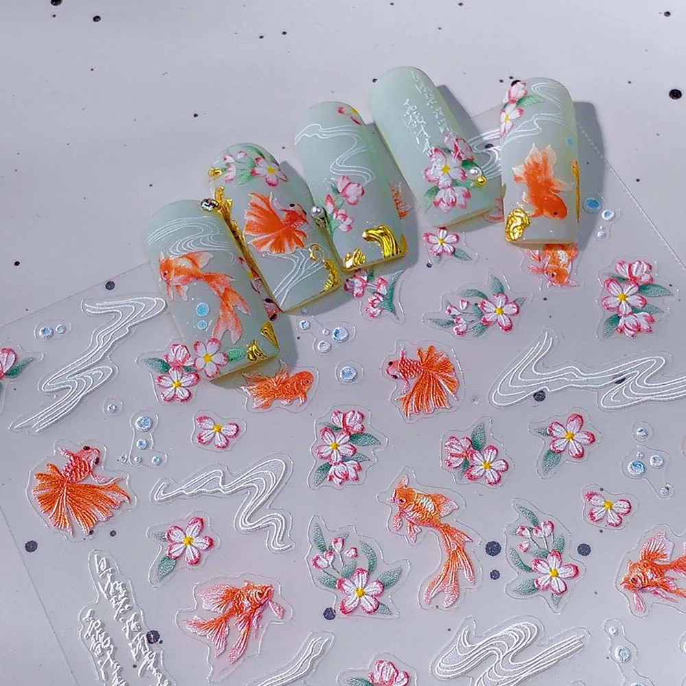 Autocollants pour ongles conque étoile océan méduse de mer verre brillant dauphin gelée océan décalcomanies pour ongles accessoires pour ongles en relief