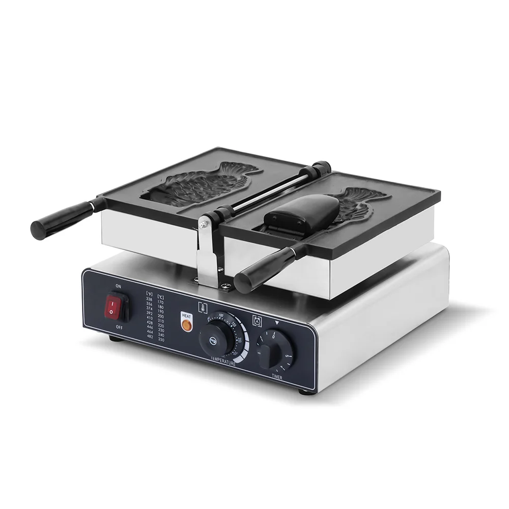 電気 1pc オープン口魚ワッフルたい焼きメーカー日本の魚の形のパンケーキアイスクリームワッフルコーンかまぼこ製造機