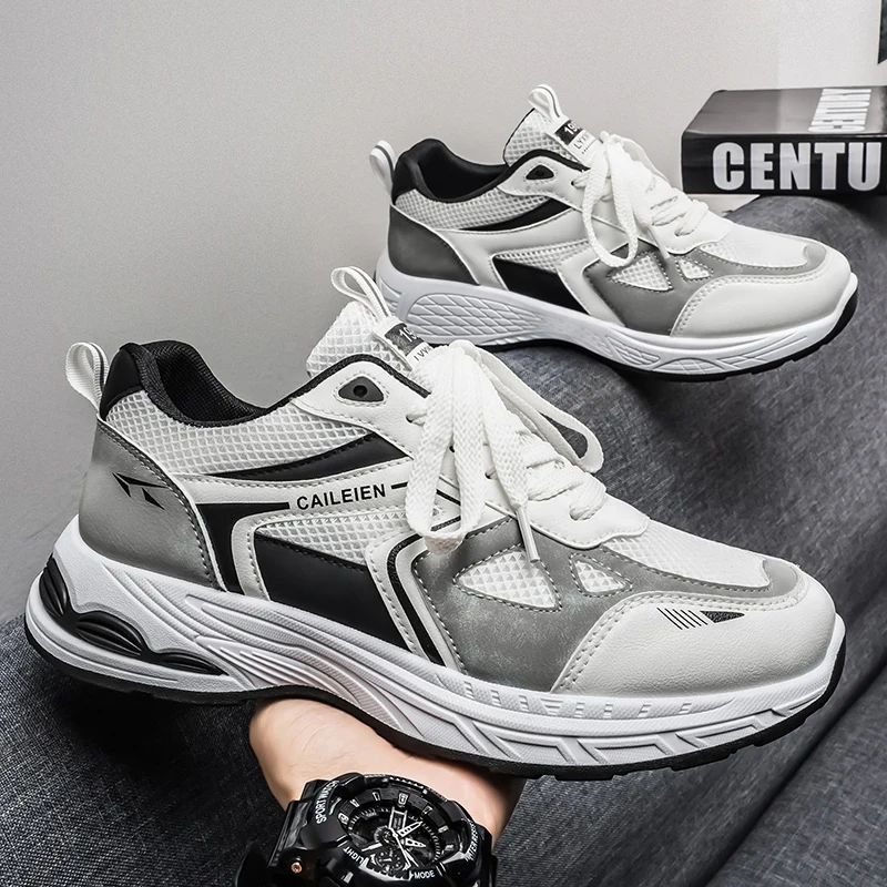 

Men's Mesh Sports Shoes Summer Trendy Breathable Casual Running Thick Soled Outdoor Dad Shoes