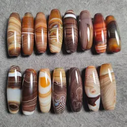 1pcs/lot Selected natural sugar color silk agate dzi Barrel beads Unique pattern Pretty pendant Accessories jewelry handiwork