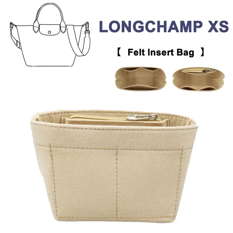 Felt Cloth Insert Bag for Longchamp LE Enegry Top Handle Bag XS Bag Organizer Makeup Sling Organizer Travel Innerg