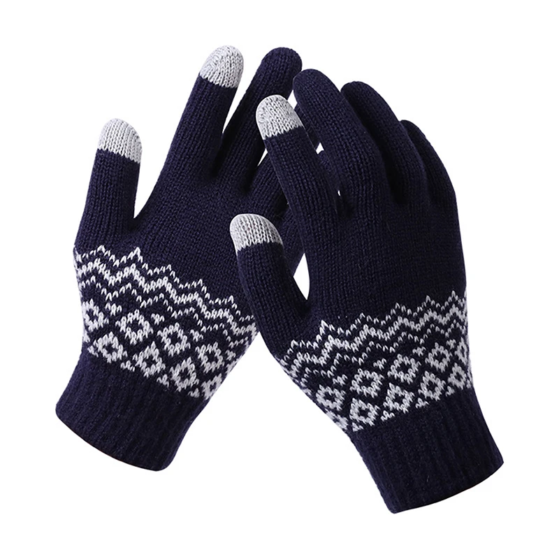 Warm Thick Men Gloves Winter Cashmere Wool Knitted Gloves Solid Mittens Women's Winter Riding Sking Glove Autumn Winter