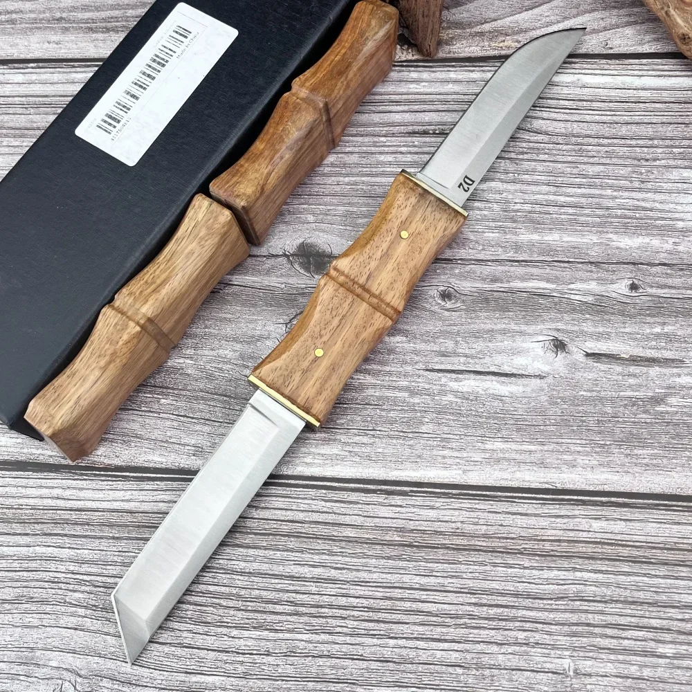

Practical Straight Knife Wood Handle D2 Blade Wilderness Survival Battle Defense Cutting Multi-functional Tactical Hunting Knife