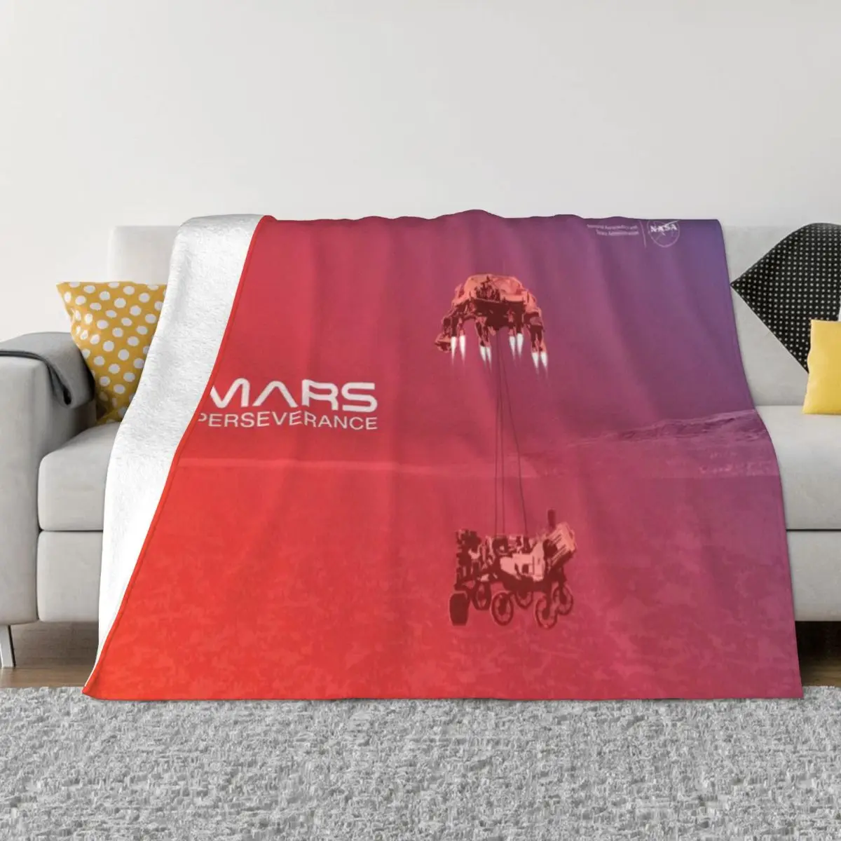 Cadeau personnalisé Mars Perseverance Rover pour les parents, couverture en micro polaire ultra-douce de qualité confortable
