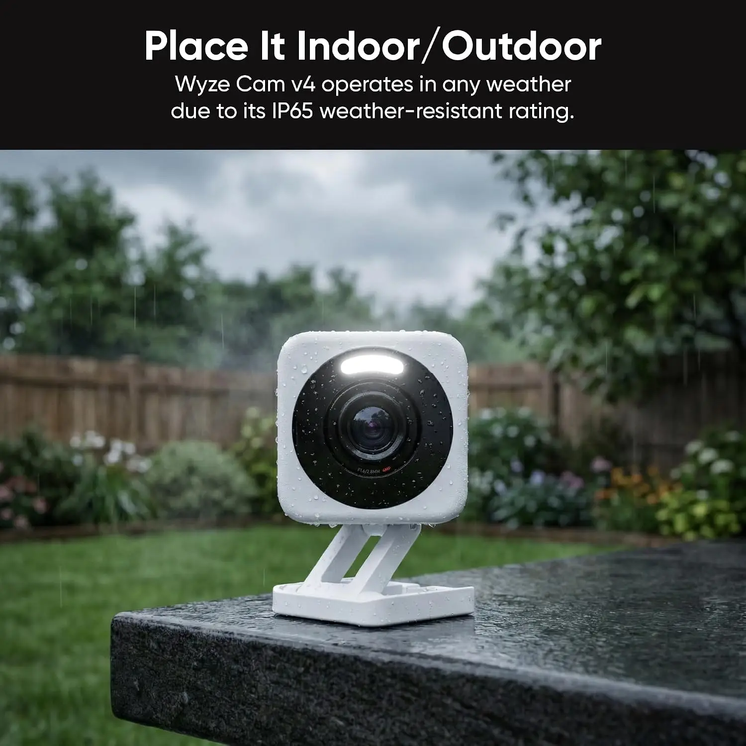 WYZE Cam V4, 2.5K Indoor/Outdoor Security Camera, Color Night Vision
